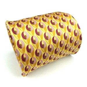 Ermenegildo Zegna 100% Silk Italian Yellow Red Pink Necktie Made in Italy 3.5x58